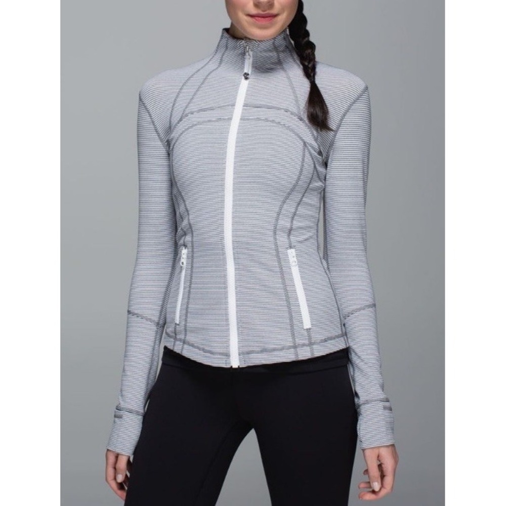 Lululemon Define Jacket Tonka Stripe Heathered Slate White size 8